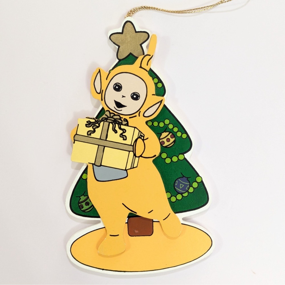 Vtg Teletubbies Laa-Laa Yellow Wooden Christmas Ornament 1999 Kurt Adler NEW